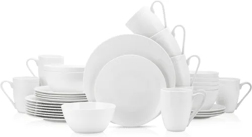 Vista 16 de Stone Lain Alexandria - Juego de vajilla de 16 piezas de porcelana china, blanco