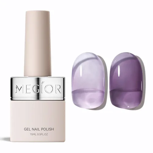 Vista 77 de MEGIOR Esmalte de uñas de gel libre de TPO, 0.5 onzas líquidas, base de gel transparente para remojar la lámpara de uñas LED, capa base de larga