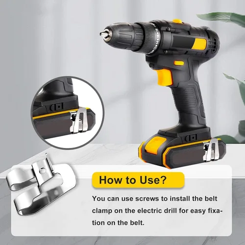 Vista 3 de 4 piezas de clip de cinturón para Ryobi, gancho de cinturón con tornillo para herramientas de 18 voltios Ryobi y Ridgid 633586002, clip de cinturón