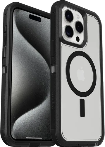 Vista 6 de OtterBox Funda para iPhone 15 Plus y iPhone 14 Plus Defender Series XT, color negro, sin pantalla, resistente, se ajusta a MagSafe, accesorio