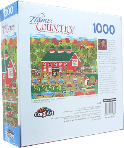 Vista 3 de RoseArt - Home Country - Bobbing Apple Orchard Farm - Rompecabezas de 1000 piezas para adultos