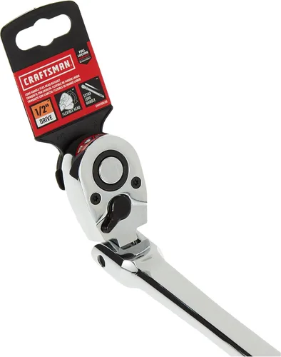 Vista 3 de CRAFTSMAN Trinquete de cabeza flexible, mango largo de cabeza de pera, SAE, 72 dientes, 1/2 pulgada (CMMT99430)