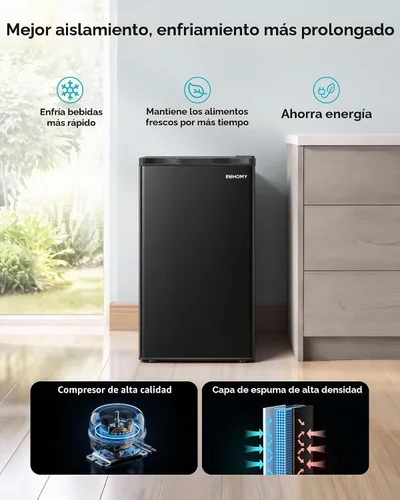 Vista 4 de EUHOMY Mini refrigerador con congelador, refrigerador compacto de 3.2 pies
