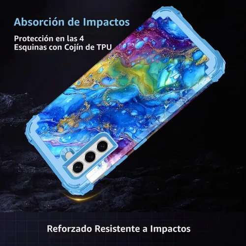 Vista 5 de Rancase Funda para Galaxy S21 FE 5G, tres capas resistentes a prueba de golpes, protección de plástico duro+funda protectora de goma de silicona