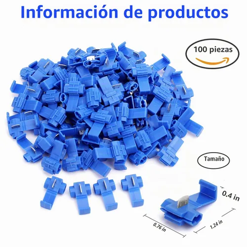 Vista 3 de 100 piezas de conectores de cable de empalme rápido sin soldadura, conector de empalme de calibre 18-14 AWG (unificador de cables), conectores