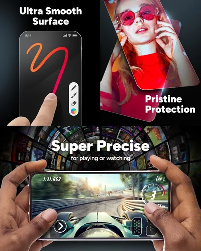 Vista 4 de ZAGG Fusion Privacy - Protector de pantalla para Google Pixel 9 Pro XL, polímero híbrido flexible, filtro de privacidad de 2 vías, protección contra