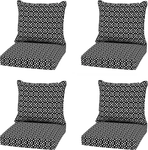 Vista 17 de Arden - Juego de cojines de asiento profundo para exteriores, 22x24, Alana Tile