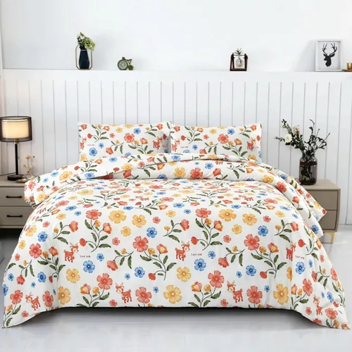 Vista 18 de SDIII - Juego de edredón de 3 piezas, tamaño twin, floral azul, de microfibra suave y ligera, edredón floral azul, juego de ropa de cama vintage