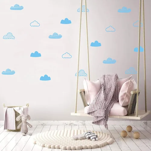 Vista 5 de Calcomanías de pared de nubes, calcomanías de pared para habitación de niños, calcomanías de pared de nube, calcomanías de vinilo para bebés, niños