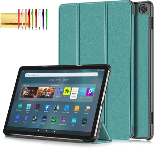 Vista 16 de Funda para tablet Amazon Fire Max 11 (13ª generación, 2023), funda protectora de piel sintética, delgada, ligera, triple soporte, magnética, rígida