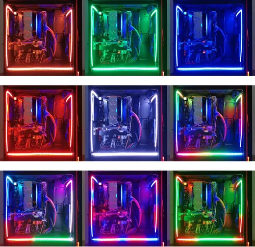 Vista 3 de Airgoo NEON - Tira LED RGB para PC direccionable, 15.75 x 0.55 x 0.28 pulgadas, tubo de goma de silicona difusa para cabezal argb de 5 V y 3 pines