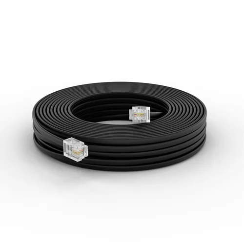 Vista 10 de THE CIMPLE CO Cable de línea telefónica de 25 pies, cable de extensión modular de teléfono de 25 pies, cable de 2 conductores (2 pines, 1 línea)