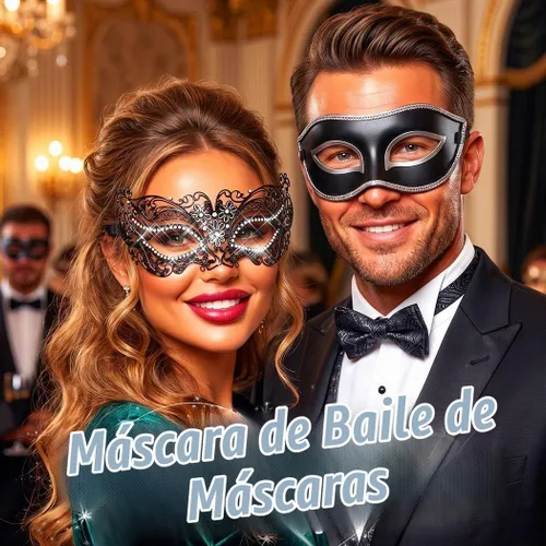 Vista 7 de Campsis Máscara de baile de máscaras para mujer, máscara de metal negro