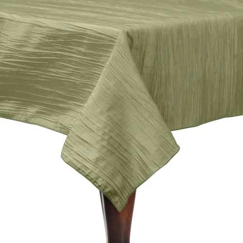 Vista 25 de Ultimate Textile - Paquete de 2 - Tafetán arrugado - Mantel rectangular Delano de 50 x 108 pulgadas, color verde manzana