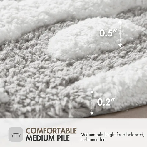 Vista 6 de Madison Park Casablanca 100% Cotton Tufted Bathroom Rugs Luxurious Plush Medallion Floral Pattern Bath Mat Absorbent, Quick Dry, Spa Design Shower