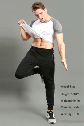 Vista 5 de TBMPOY - Pantalones deportivos para hombre, con bolsillos con cierre
