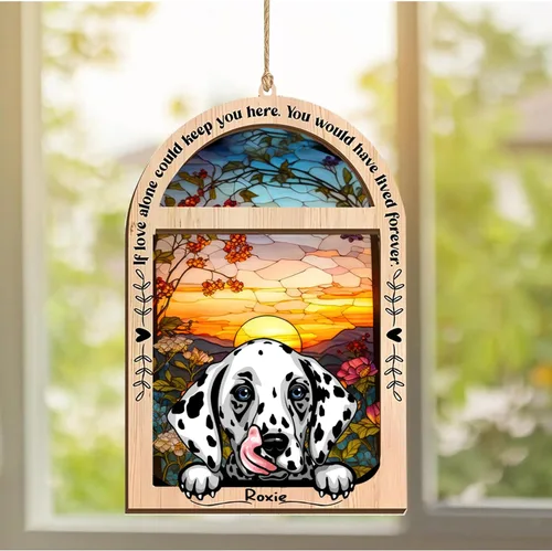 Vista 251 de LOVELYPOD Adorno de Navidad personalizado de sabueso afgano, atrapasoles con nombre, regalos de pérdida de mascotas, regalos para amantes