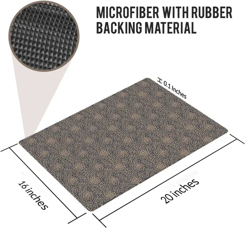 Vista 2 de Alfombra de baño de 20 x 16 pulgadas de microfibra sin deslizamiento color capuchino
