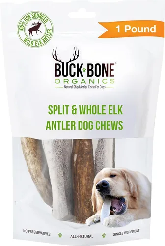 Vista 7 de Buck Bone Organics Masticables para Perros, Astas para Perros, Alce Natural Premium, Huesos para Perros de Larga Duración para Masticadores