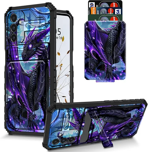 Vista 23 de Funda para Galaxy S21 FE 5G 2022 con soporte, funda de doble capa de policarbonato duro de TPU suave, estampado de vaca, estampado animal