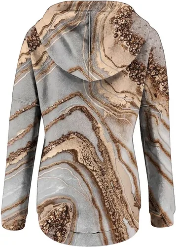 Vista 130 de Sudaderas con capucha para mujer, con cuello de botón, sin botones, con cordón, manga larga, lindas, ropa para adolescentes y niñas