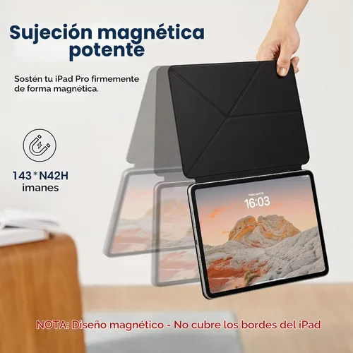 Vista 6 de PITAKA Funda para iPad Pro de 11 pulgadas, compatible con iPad Air M3/M2 de 11 pulgadas (4ª-7ª generación) y iPad Pro de 11 pulgadas Negro