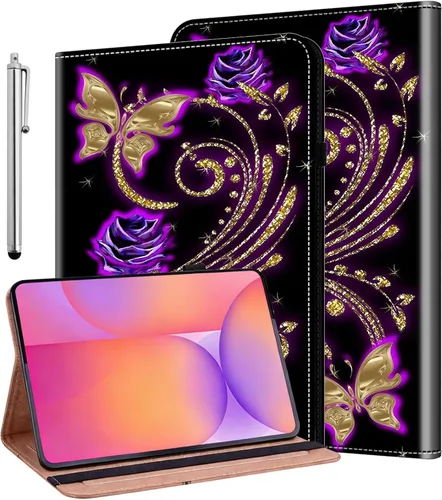 Vista 16 de ALILANG Funda para Samsung Galaxy Tab S5e de 10,5 pulgadas con lápiz capacitivo, a prueba de golpes plegable, negro (black horse)
