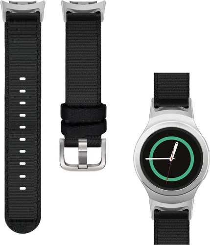 Vista 9 de Correa de nailon tejida compatible con Samsung Gear S2 SM-R720/SM-R730 Smartwatch de ajuste rápido suave transpirable correa deportiva de repuesto