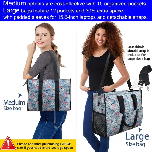 Vista 2 de ABAMERICA Nurse Bags for Work Nursing Bag Multiple Pockets Waterproof Organizing Zip Top Clinical Bag for Nursing Students