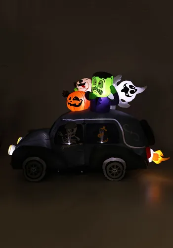 Vista 4 de Decoración Inflable de Halloween de 4 Pies Ataúd Espeluznante Multicolor