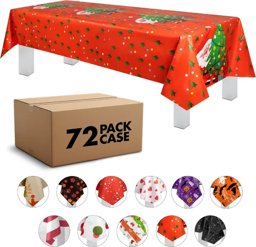 Vista 55 de Grandipity Mantel de plástico desechable de calidad prémium para fiestas con temática de globos de cumpleaños, 1 paquete, 54 x 108 pulgadas, mantel