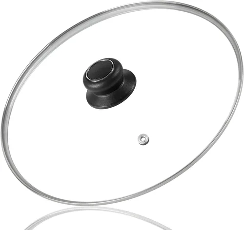 Vista 11 de Tapa de vidrio de 8 pulgadas para tapa de sartén, tapa de sartén, tapa de sartén, tapa de sartén con asa, compatible con sartén de hierro fundido