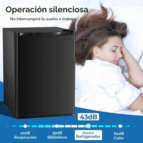 Vista 5 de Electactic Refrigerador compacto de 2.56 pies cúbicos con puerta individual reversible, NEGRO