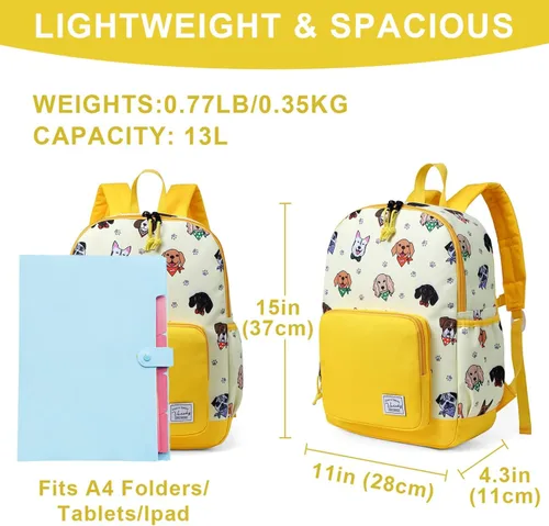 Vista 2 de VASCHY - Mochila preescolar para niños y niñas, liviana, resistente al agua, con correa en el pecho