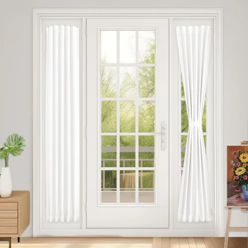 Vista 37 de Vatge Cortinas laterales autoadhesivas para puertas de cristal, sin taladro, extraíble, panel de filtrado de luz, 1 panel, 12 pulgadas de ancho x 60