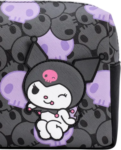 Vista 3 de Impressions Vanity Kuromi - Bolsa de cosméticos para mujer, organizador de maquillaje de viaje con logotipo de Kuromi, bolsillo deslizante, bolsillo