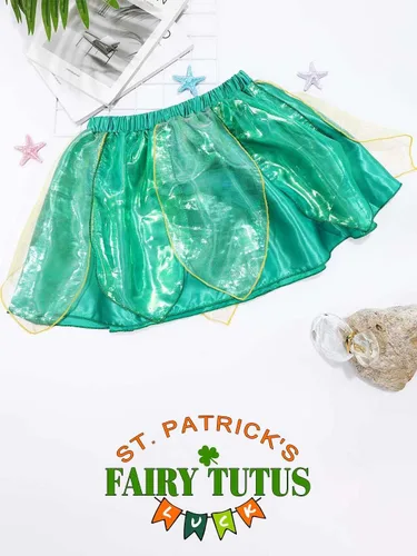 Vista 2 de Kakaco Women Fairy Skirt Sparkly Tutu Skirt Layered Fairy Dance Tutus Festival Outfit Skirt for Women and Girls