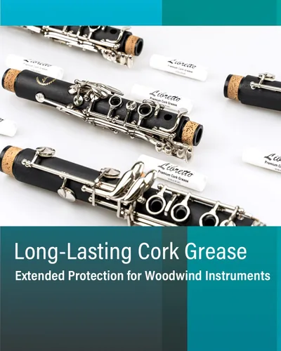 Vista 3 de Libretto Grasa de corcho premium, juego de 3, inodora, suave, para instrumentos musicales de viento de madera, clarinetes, saxofones, clarinetes
