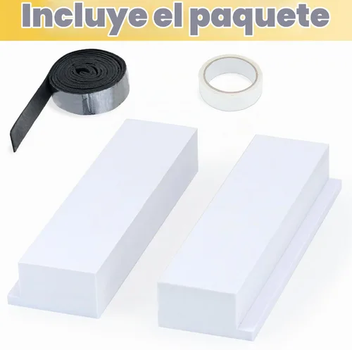 Vista 8 de Paquete de 2 bloques de espuma para unidades de aire acondicionado en forma de U, bloque de espuma lateral de cortina de CA para ventana con cinta