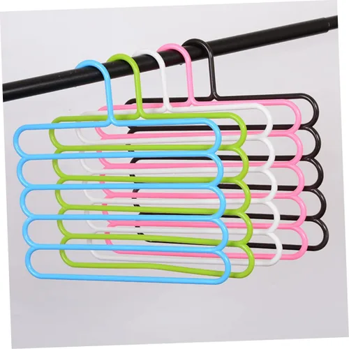 Vista 7 de Outanaya Perchas resistentes para colgar bufandas y chaquetas, colgadores de vestidos, colgadores para ropa, pantalones, perchas multiusos para Rosa