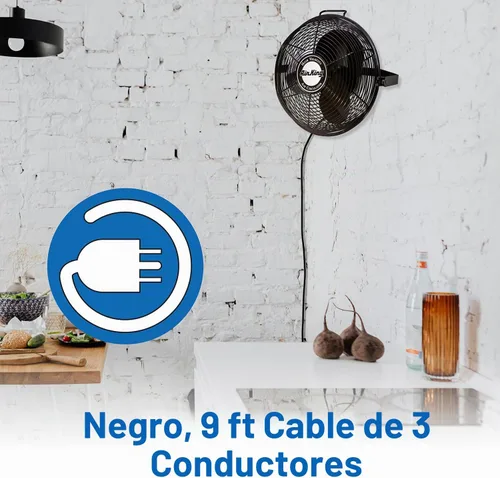 Vista 5 de Air King, ventilador de grado industrial 9314, alta velocidad, para montar en múltiples superficies, 14 pulgadas