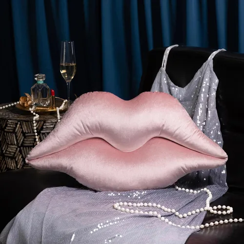 Vista 15 de Ashler Lips Almohadas Decorativas de Terciopelo Suave y Liso con Relleno Incluido Cojín para Sofá Cama Sala de Estar, Rosa, 24 X 12 pulgadas Rosa