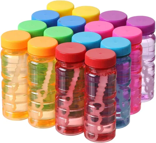Vista 23 de Paquete de 12 botellas de burbujas grandes, solución de burbujas de 4 onzas, juguete novedoso de verano, recuerdo de fiesta de actividades, juego