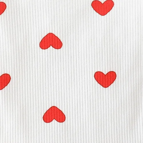 Vista 25 de My First Valentine's Day - Conjunto de ropa para bebé niña con volantes, manga larga, estampado de corazón, falda con tirantes