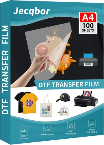 Vista 9 de Papel de película de transferencia DTF A4 para todas las impresoras DTF y tela oscura (100 hojas) Hojas de transferencia directa a película