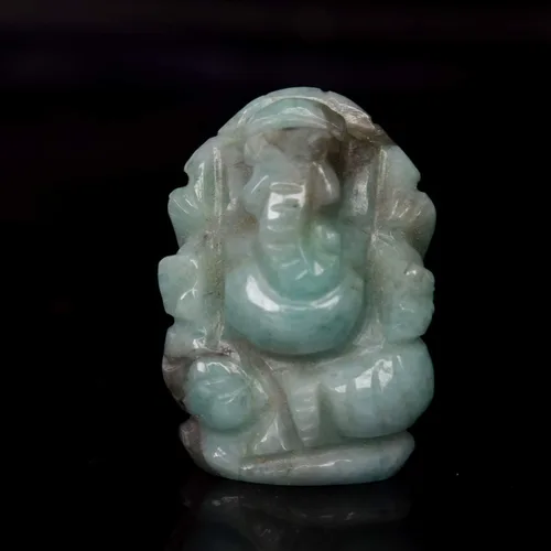 Vista 5 de GEMHUB Hecho a mano Ganesha elefante Dios estatua 15.00 Ct Escultura Escultura Verde Escultura Ganesh Figurilla Decoración EN-909