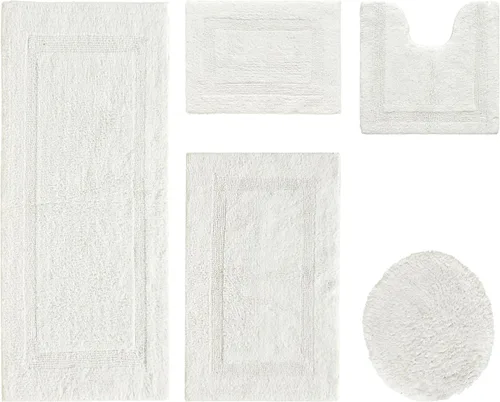Vista 63 de Better Trends - Juego de 2 alfombras de baño 100% algodón, extra suaves, con borlas, de 17" x 24", alfombra de baño superabsorbente y reversible