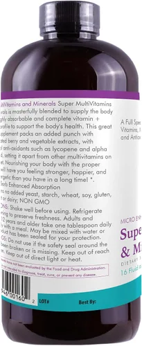 Vista 8 de Life Solutions Super Multivitaminas y Minerales, Alta Potencia, 32 oz