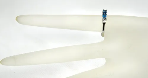 Vista 5 de RB Gems - Anillo de plata de ley 925 (topacio azul de Londres, granate, 0,92 quilates, acabado rodiado)