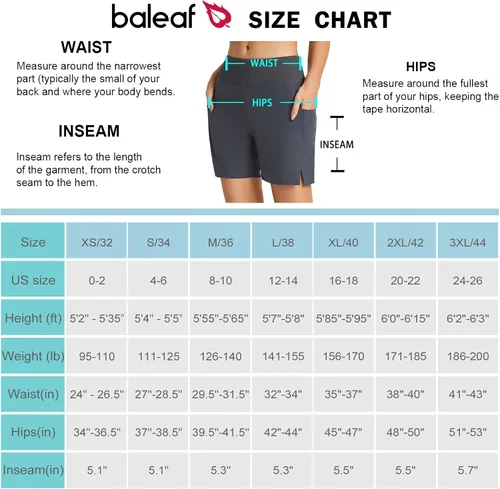 Vista 6 de BALEAF Traje de baño de 5 pulgadas para mujer, de secado rápido, cintura alta, UPF 50+, con forro